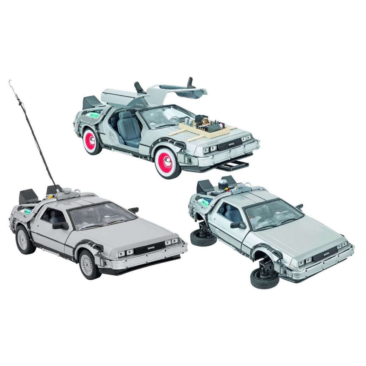 Globo Coffret Delorean 3 voitures échelle 1:24 Retour vers le Futur