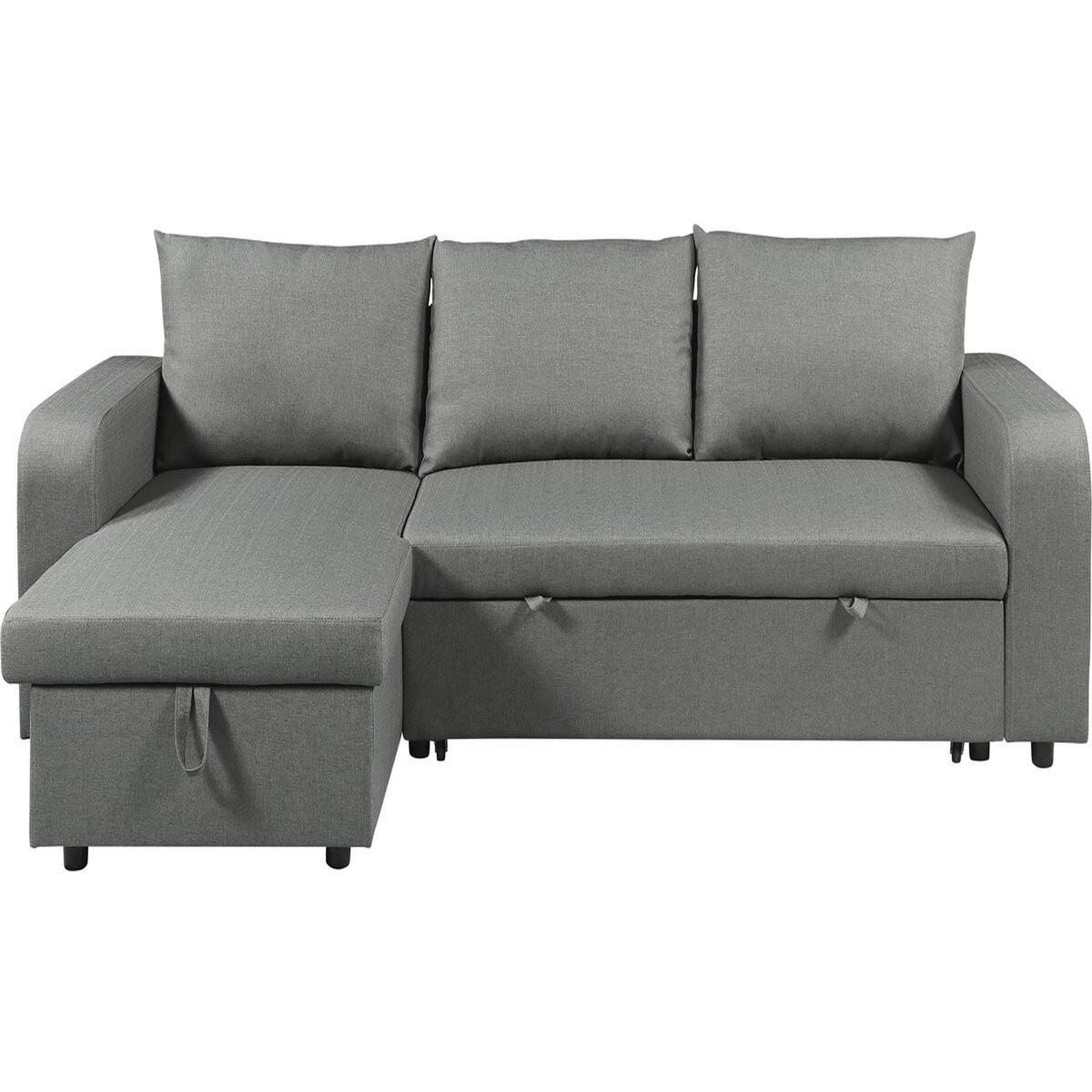 Habitat et Jardin Canapé d'angle réversible/convertible en tissu  victor  - 3 places - gris
