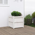 VIDAXL Jardiniere blanc 50x50x50 cm bois de pin massif
