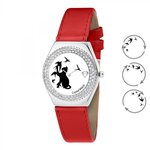 SC CRYSTAL Montre Alysson chat à mouvement tournant SC Crystal ornée de Cristaux scintillants