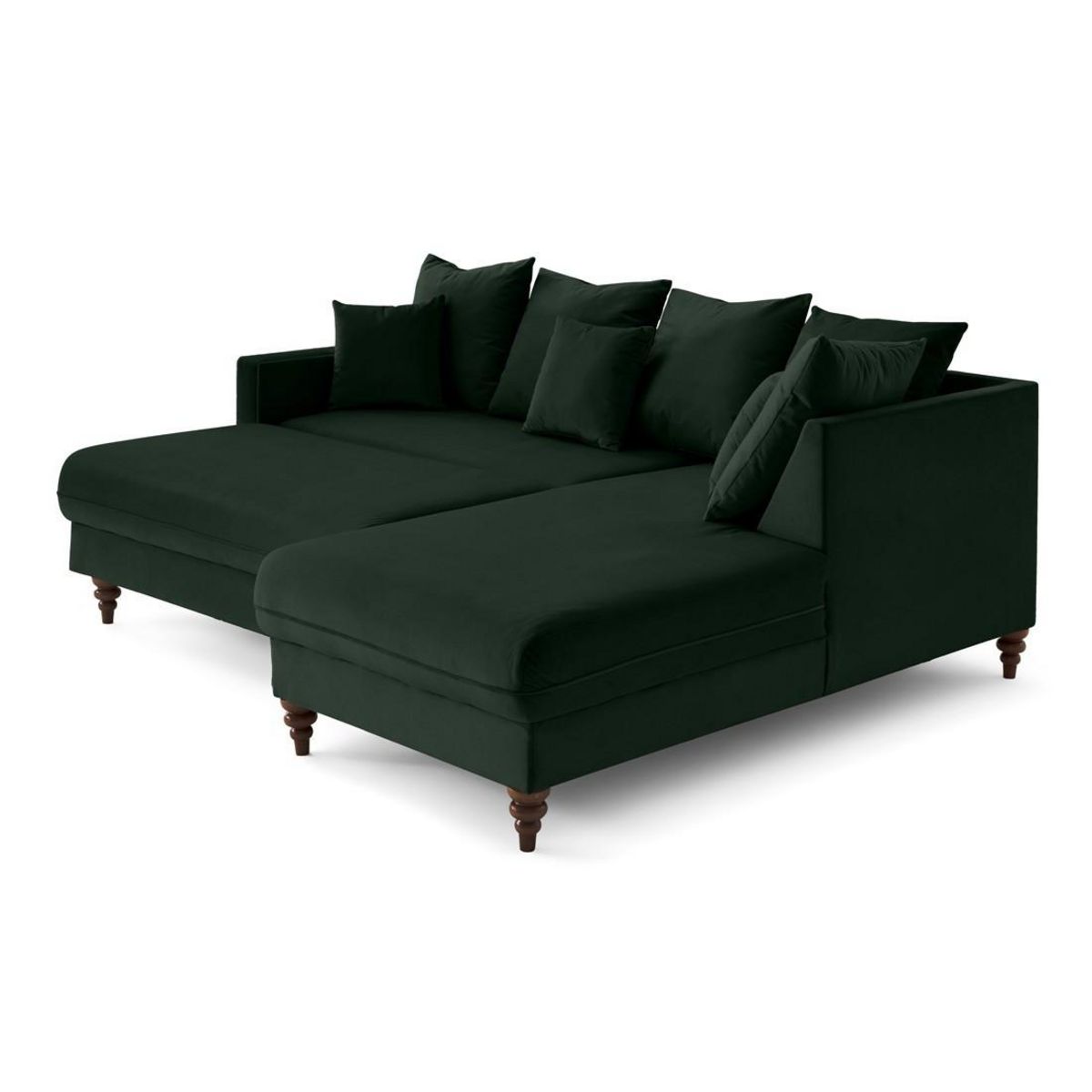 BEST MOBILIER Flamingo - canapé d'angle droit 4 places convertible en velours