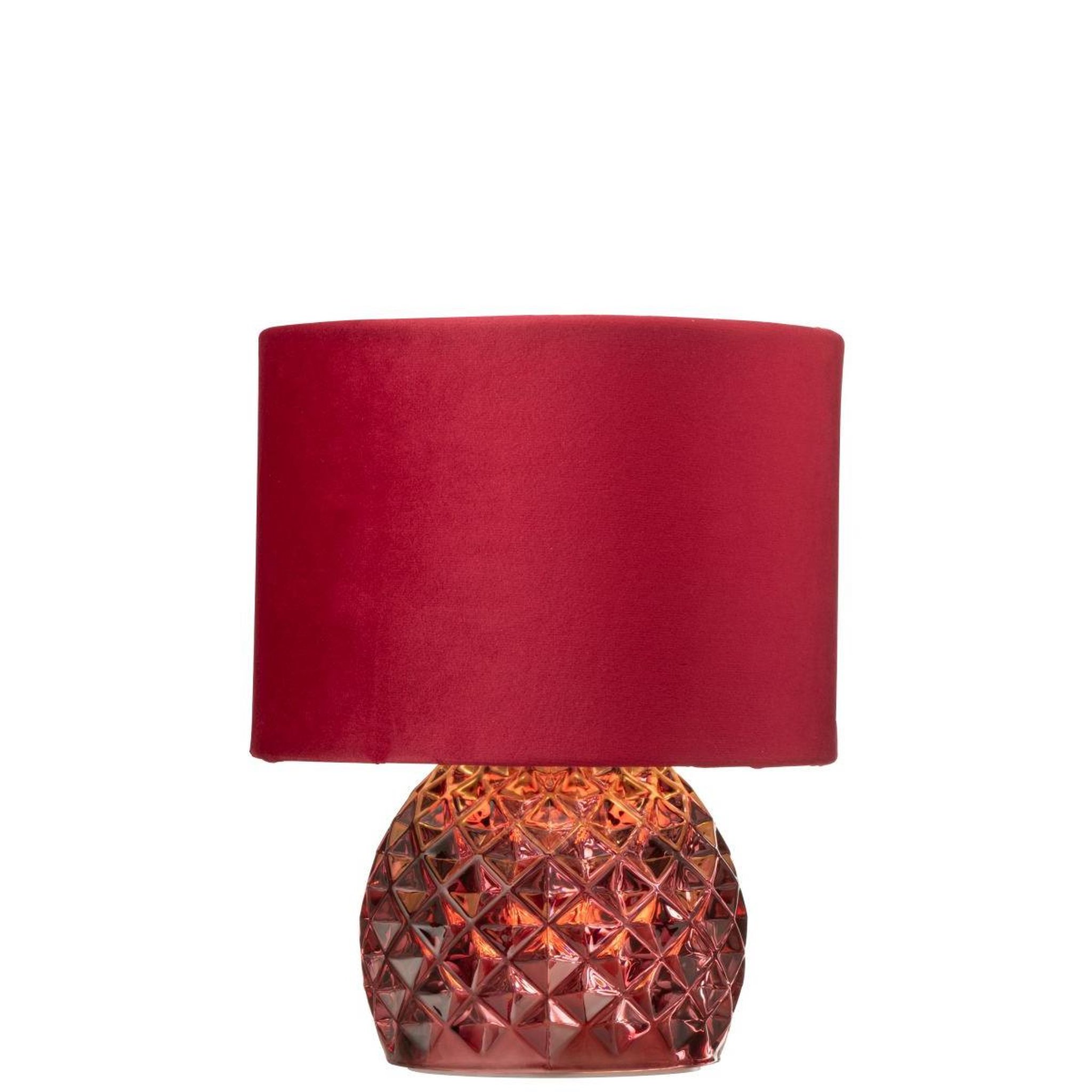 Voir la diapositive 2 : J-LINE Lampe à poser en verre  led  23cm bordeaux