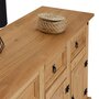 IDIMEX Buffet SALSA commode bahut vaisselier en bois style mexicain avec 3 portes et 3 tiroirs, en pin massif finition teintée/cirée