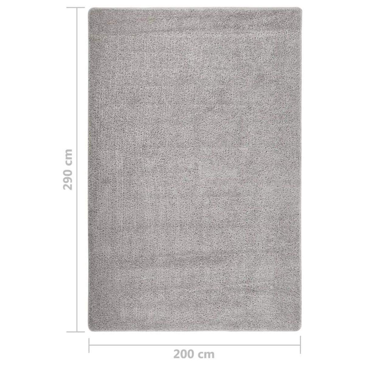 VIDAXL Tapis shaggy antiderapant Gris clair 200x290 cm