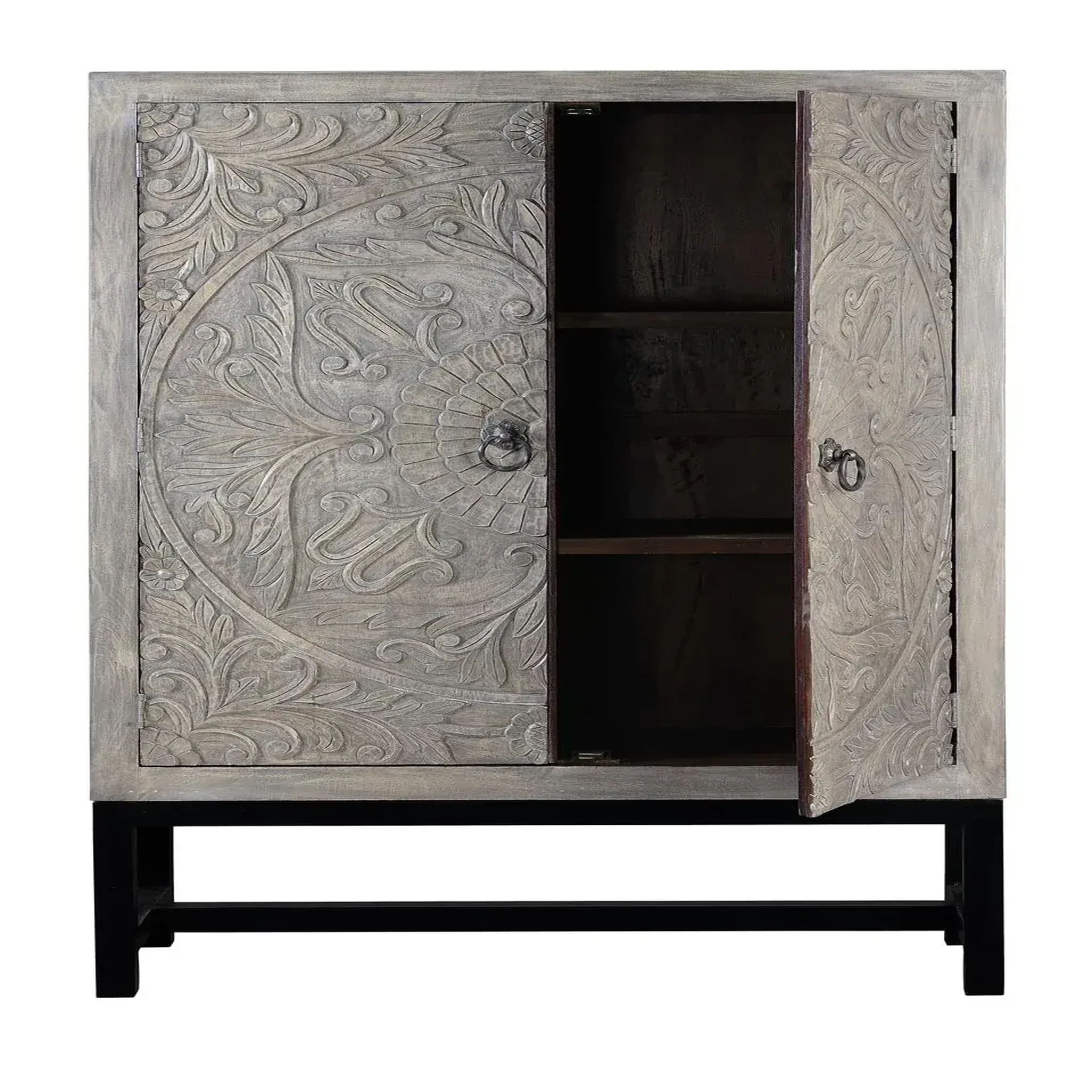 Voir la diapositive 2 : GINER Y COLOMER SL Armoire en bois de manguier 116cm style colonial rustique