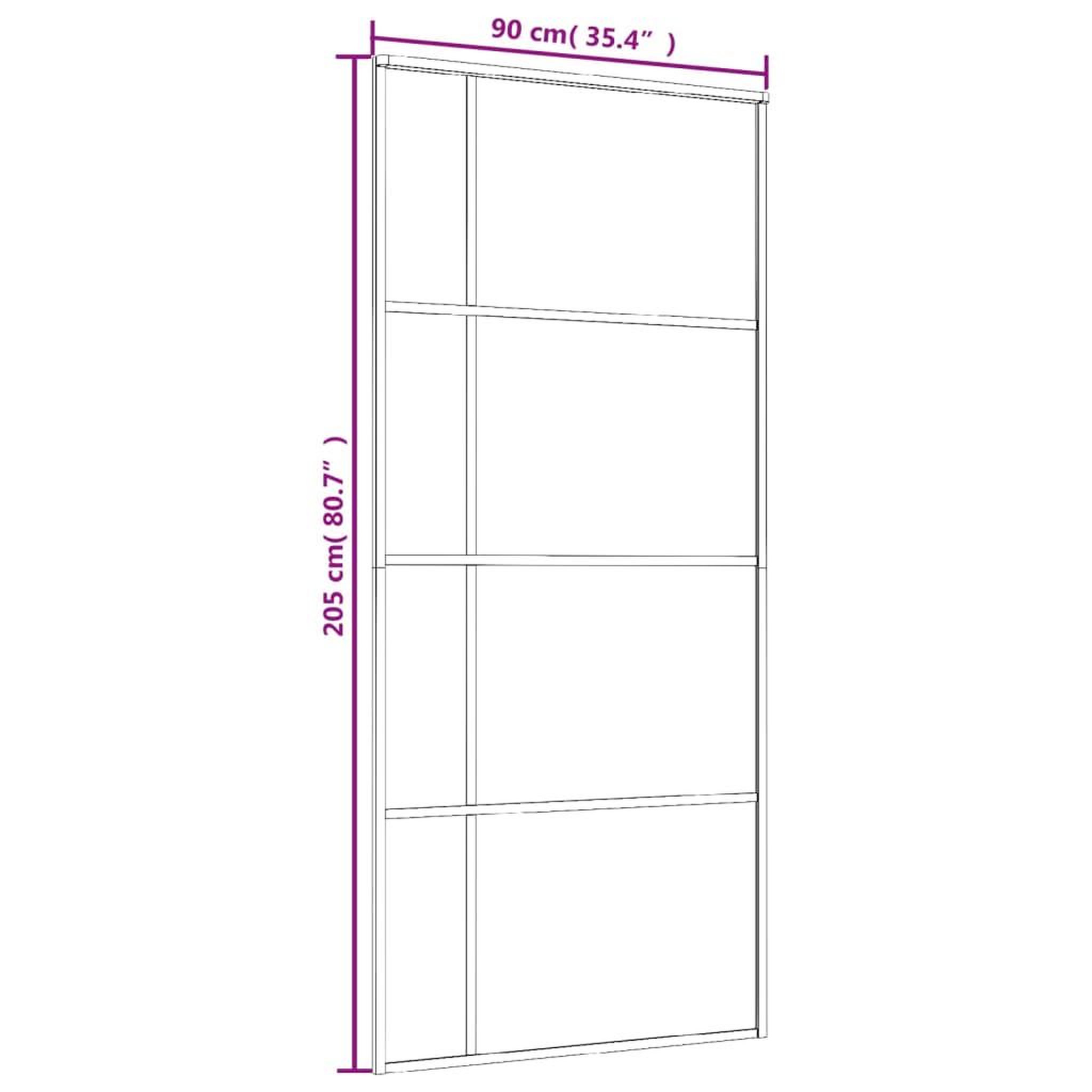 Voir la diapositive 6 : VIDAXL Porte coulissante Verre ESG depoli et aluminium 90x205 cm Blanc