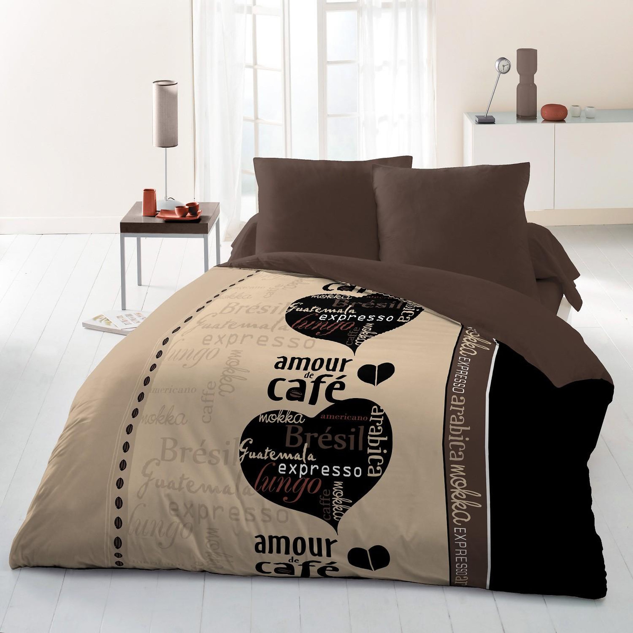 Voir la diapositive 3 : Home collection Couette 400gr/m2 amour de cafe