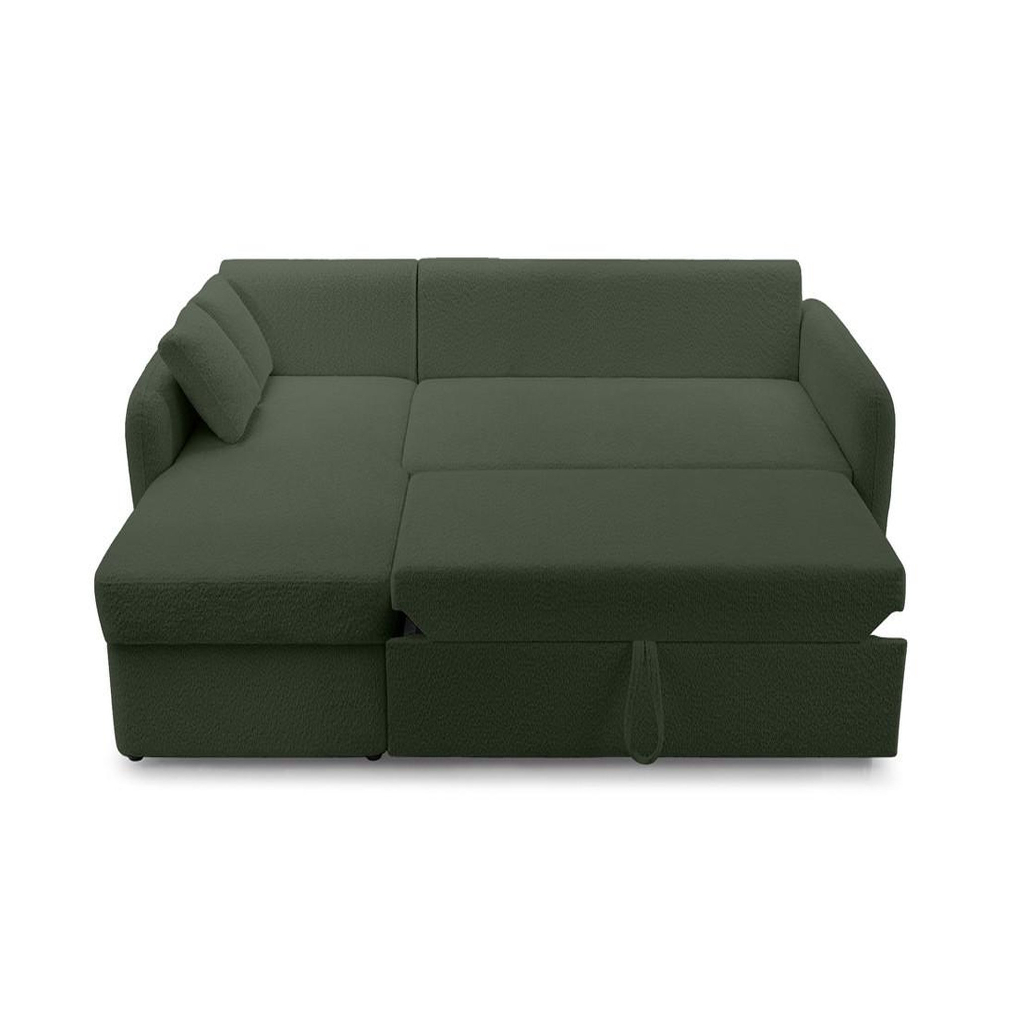 Voir la diapositive 3 : BEST MOBILIER Pocatello - canapé d'angle réversible 4 places - convertible avec coffre - en tissu bouclette