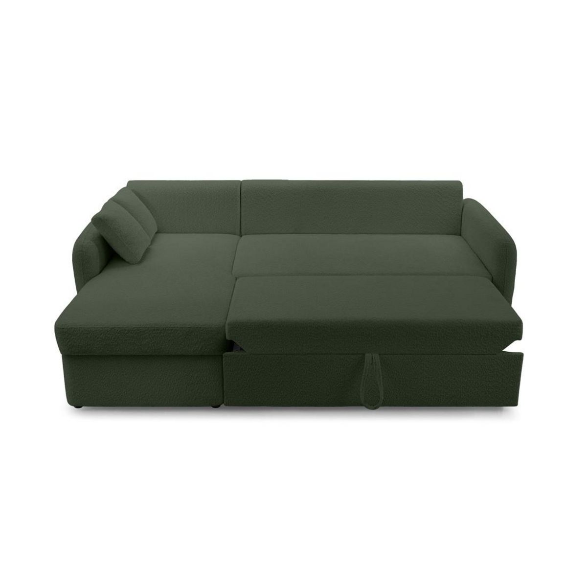 BEST MOBILIER Pocatello - canapé d'angle réversible 4 places - convertible avec coffre - en tissu bouclette