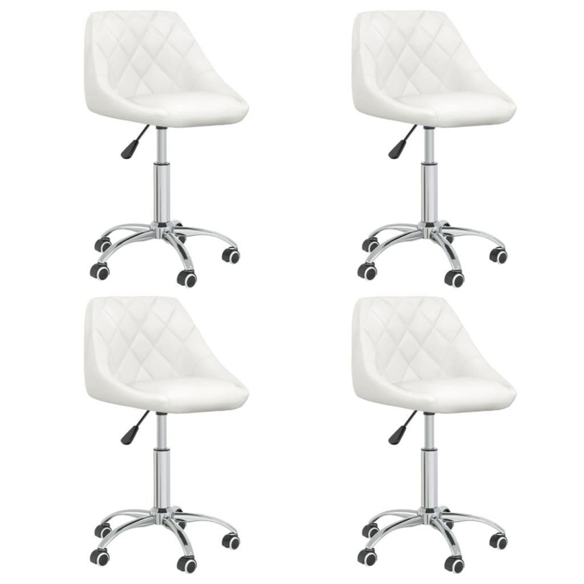 VIDAXL Chaises pivotantes a manger lot de 4 Blanc Similicuir