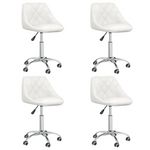 VIDAXL Chaises pivotantes a manger lot de 4 Blanc Similicuir