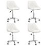 Voir la diapositive 1 : VIDAXL Chaises pivotantes a manger lot de 4 Blanc Similicuir
