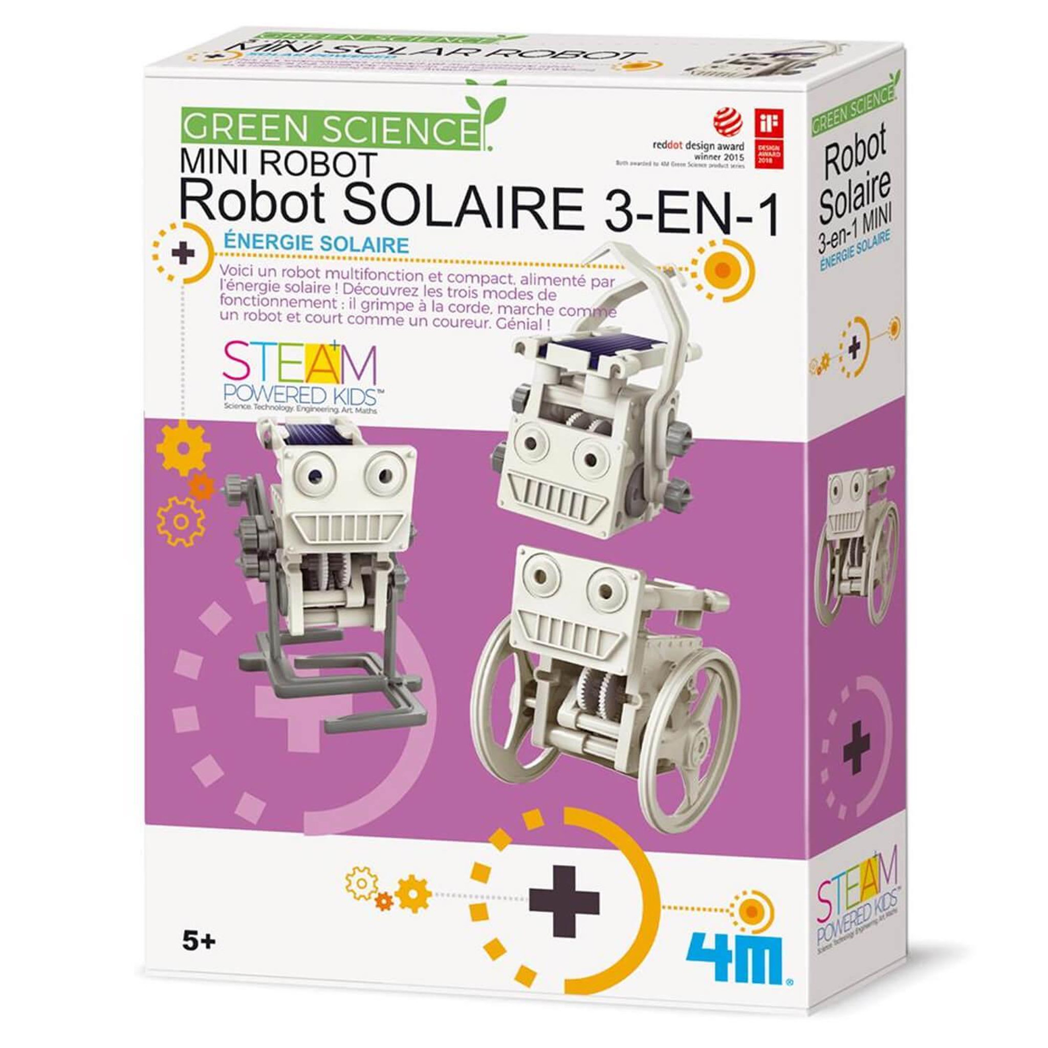 4M Kit de fabrication green science : mini robot solaire 3 en 1