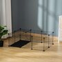Voir la diapositive 2 : PAWHUT Cage parc enclos rongeurs modulable dim. L 105 x l 70 x H 35 cm résine PP fil métallique noir