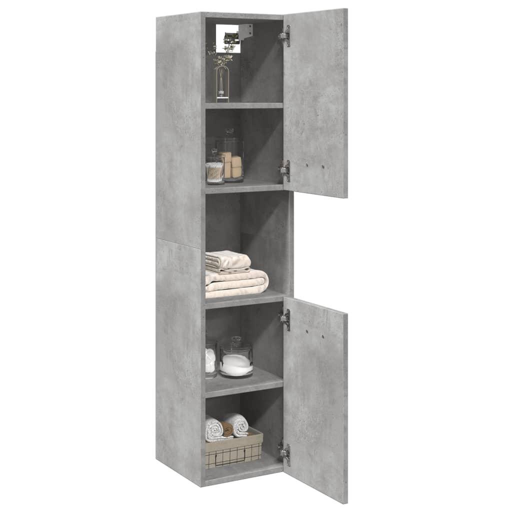 Voir la diapositive 3 : VIDAXL Armoire de salle de bain suspendue gris beton bois d'ingenierie