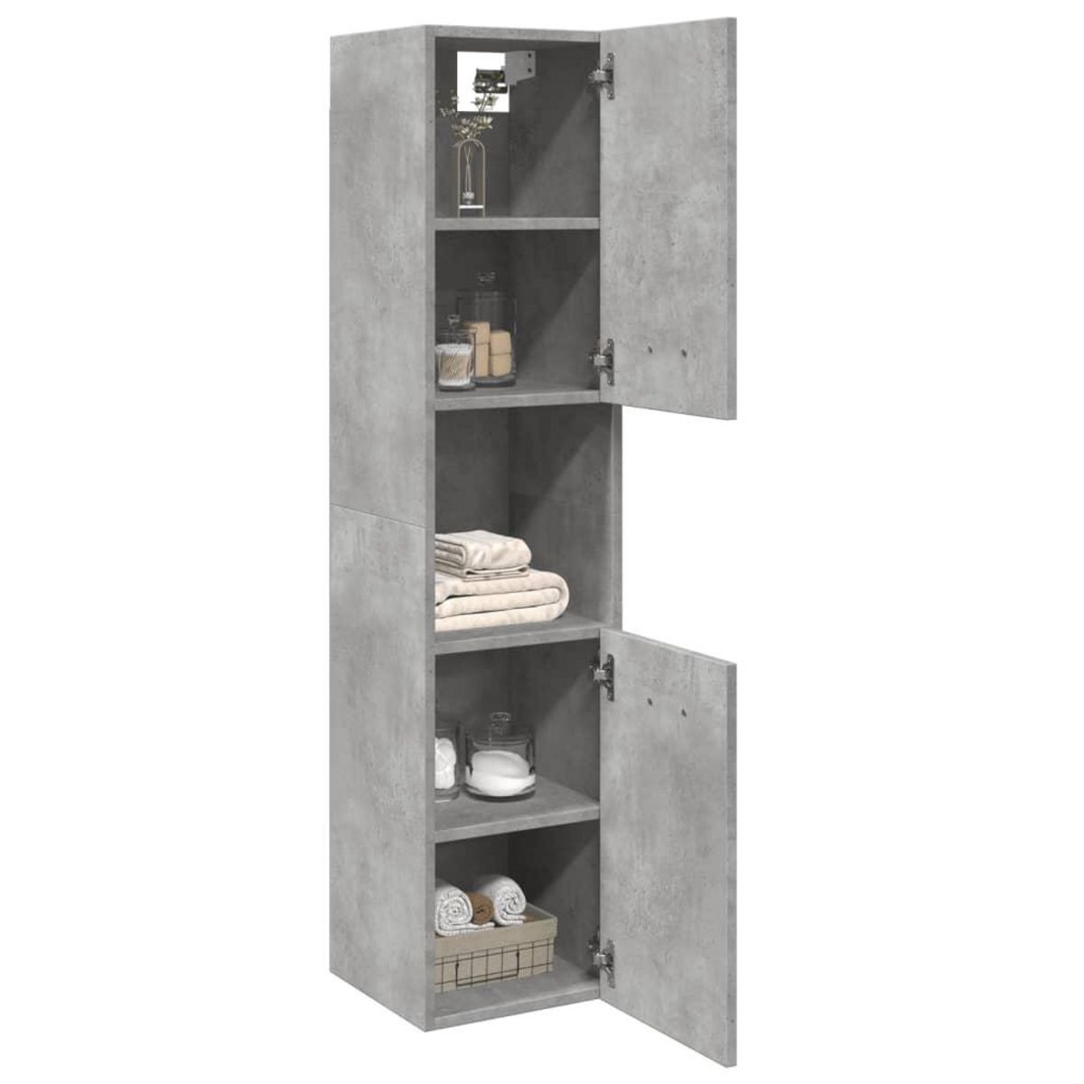 VIDAXL Armoire de salle de bain suspendue gris beton bois d'ingenierie