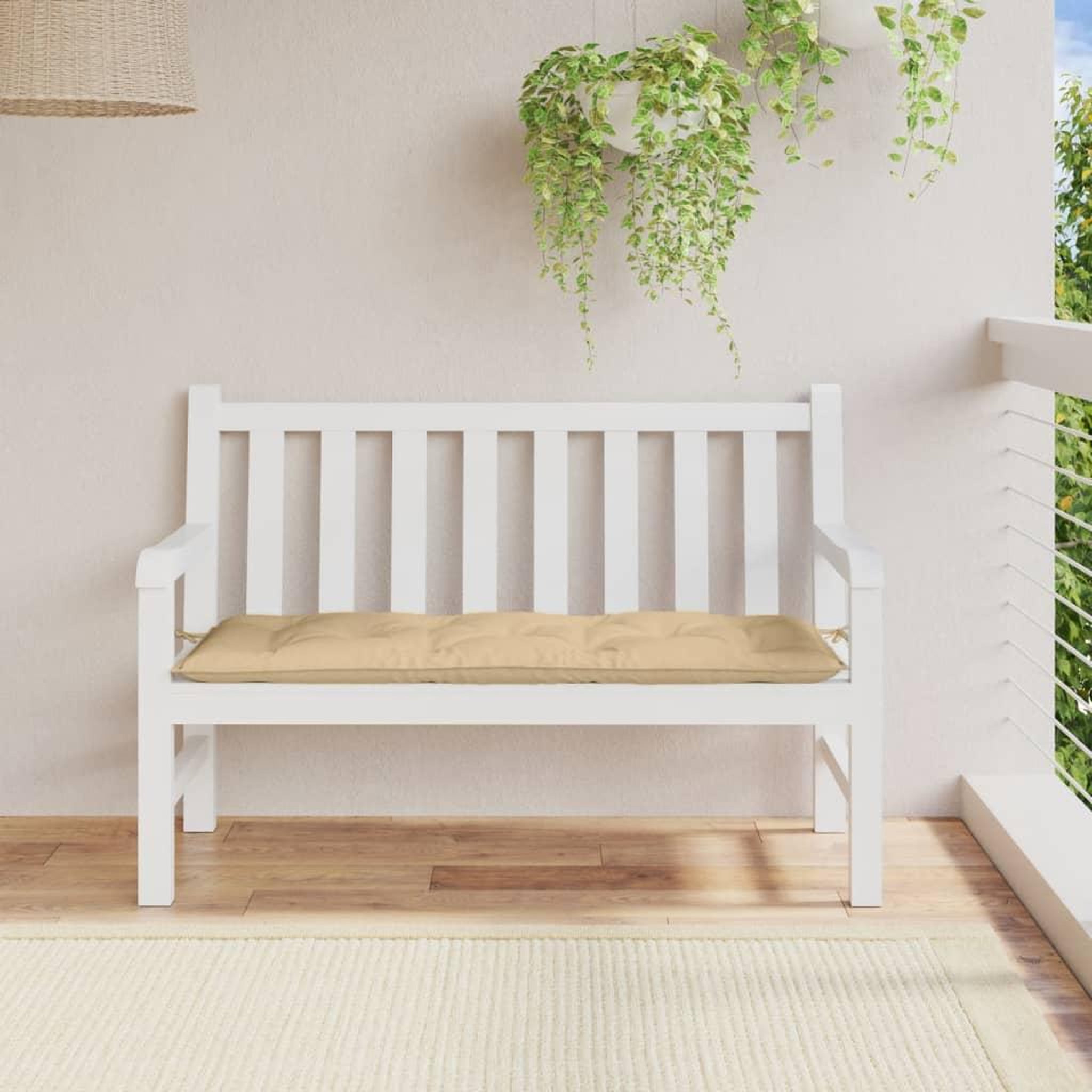 Voir la diapositive 3 : VIDAXL Coussin de banc de jardin beige melange 120x50x7 cm tissu