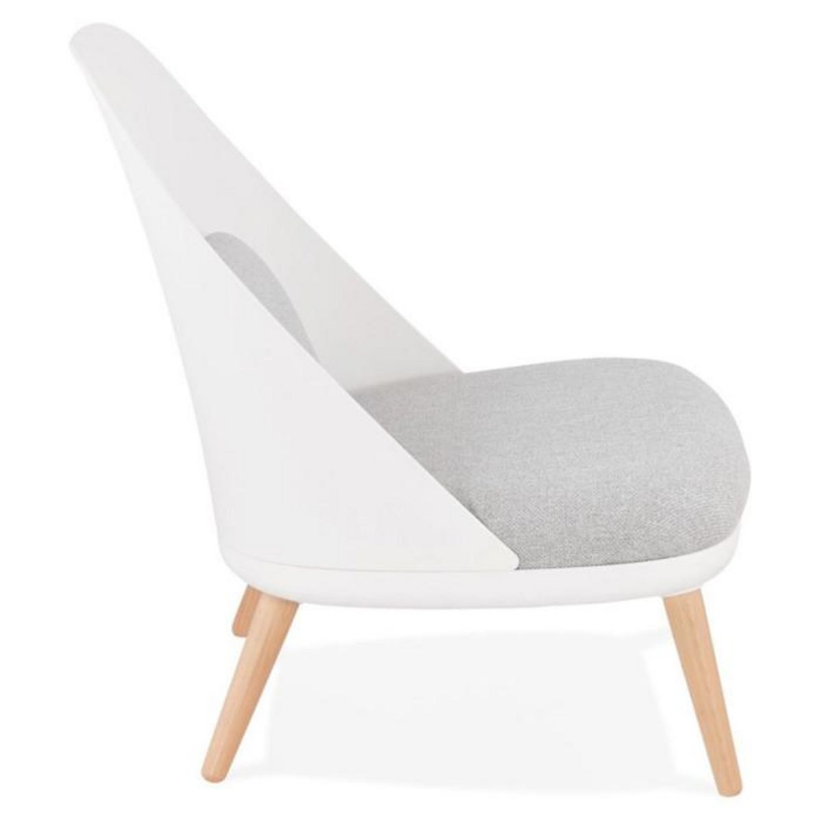 Paris Prix Fauteuil Lounge Design en Tissu  Tocia  76cm Blanc
