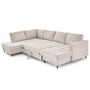 Voir la diapositive 2 : LISA DESIGN Anna - canapé panoramique d'angle gauche 7 places convertible avec coffre en velours texturé