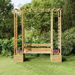 VIDAXL Pergola de jardin avec banc et jardinieres Bois de pin impregne