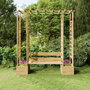 Voir la diapositive 1 : VIDAXL Pergola de jardin avec banc et jardinieres Bois de pin impregne