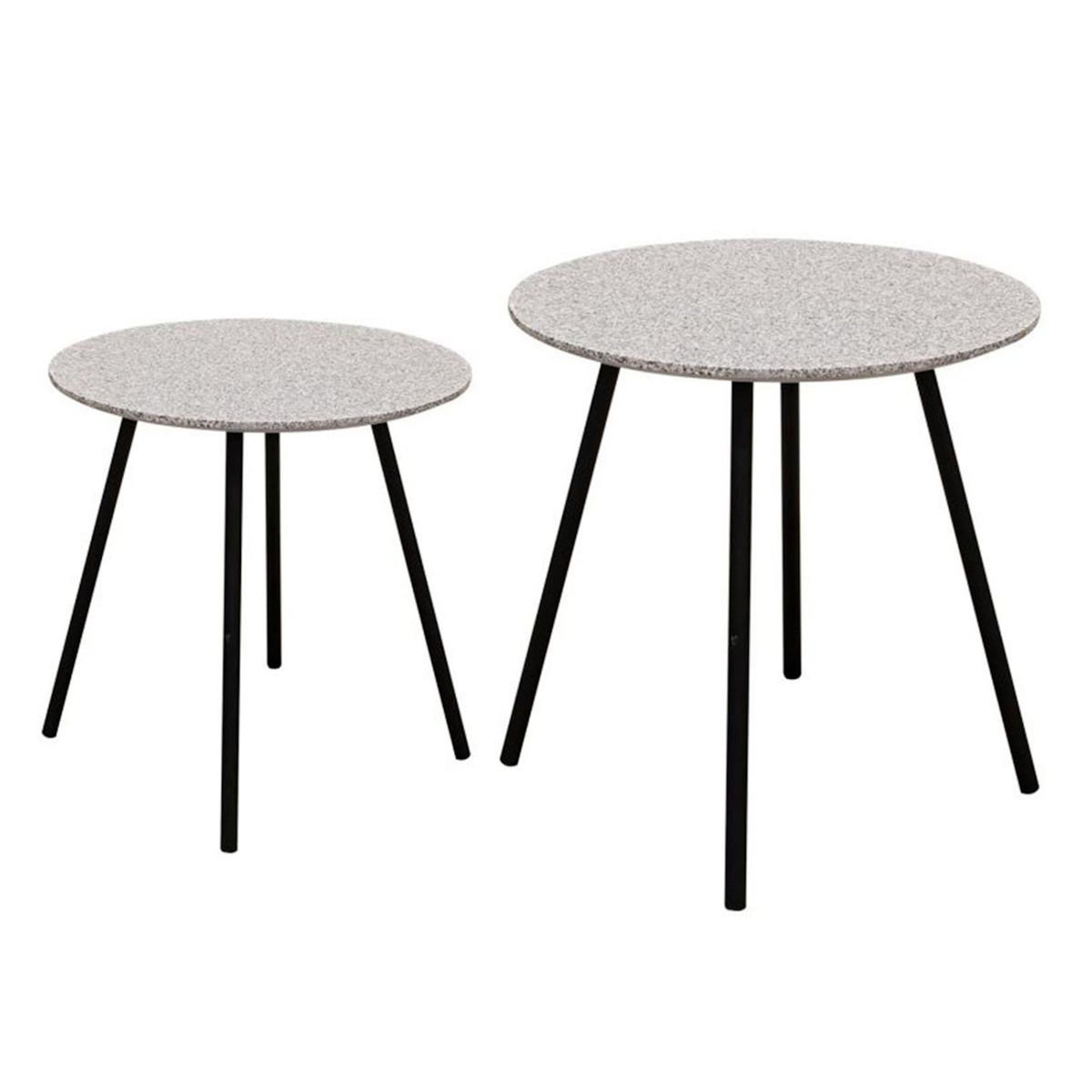 Paris Prix Lot de 2 Tables d'Appoint Design  Pluton  48cm Gris