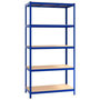 Voir la diapositive 2 : VIDAXL Etagere de rangement a 5 niveaux Bleu Acier et bois ingenierie