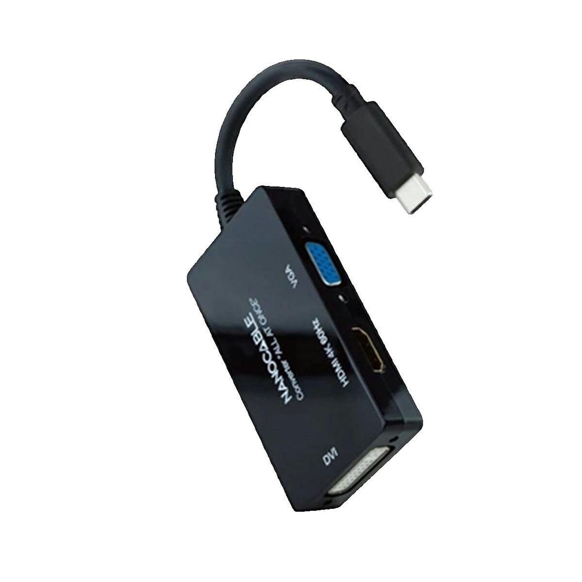 NANOCABLE Adaptateur USB-C Nanocable HDMI DVI VGA 4K Ultra HD