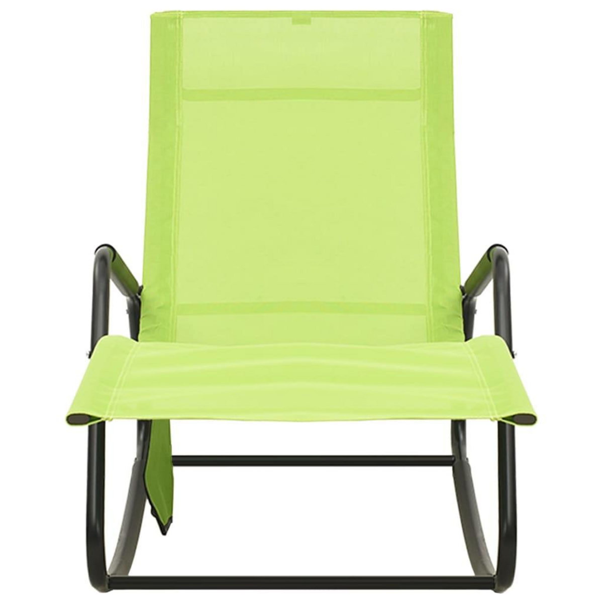 VIDAXL Chaise longue acier et textilene vert