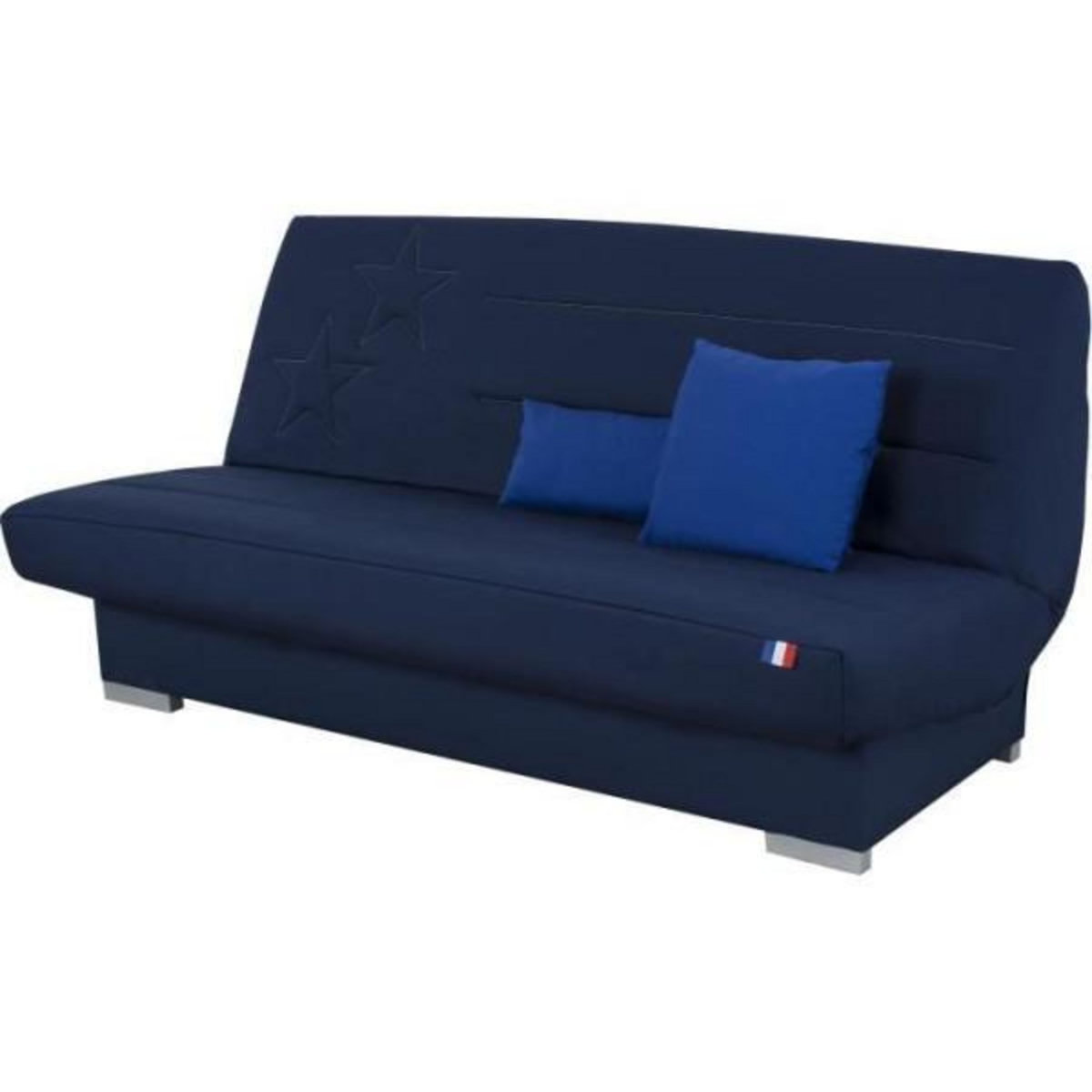 MARKET24 Banquette clic clac 3 places - Bleu - Couchage 120x190 cm