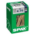 CENTRALE BRICO Lot de 50 vis acier tête fraisée pozidriv SPAX, Diam.4 mm x L.70 mm