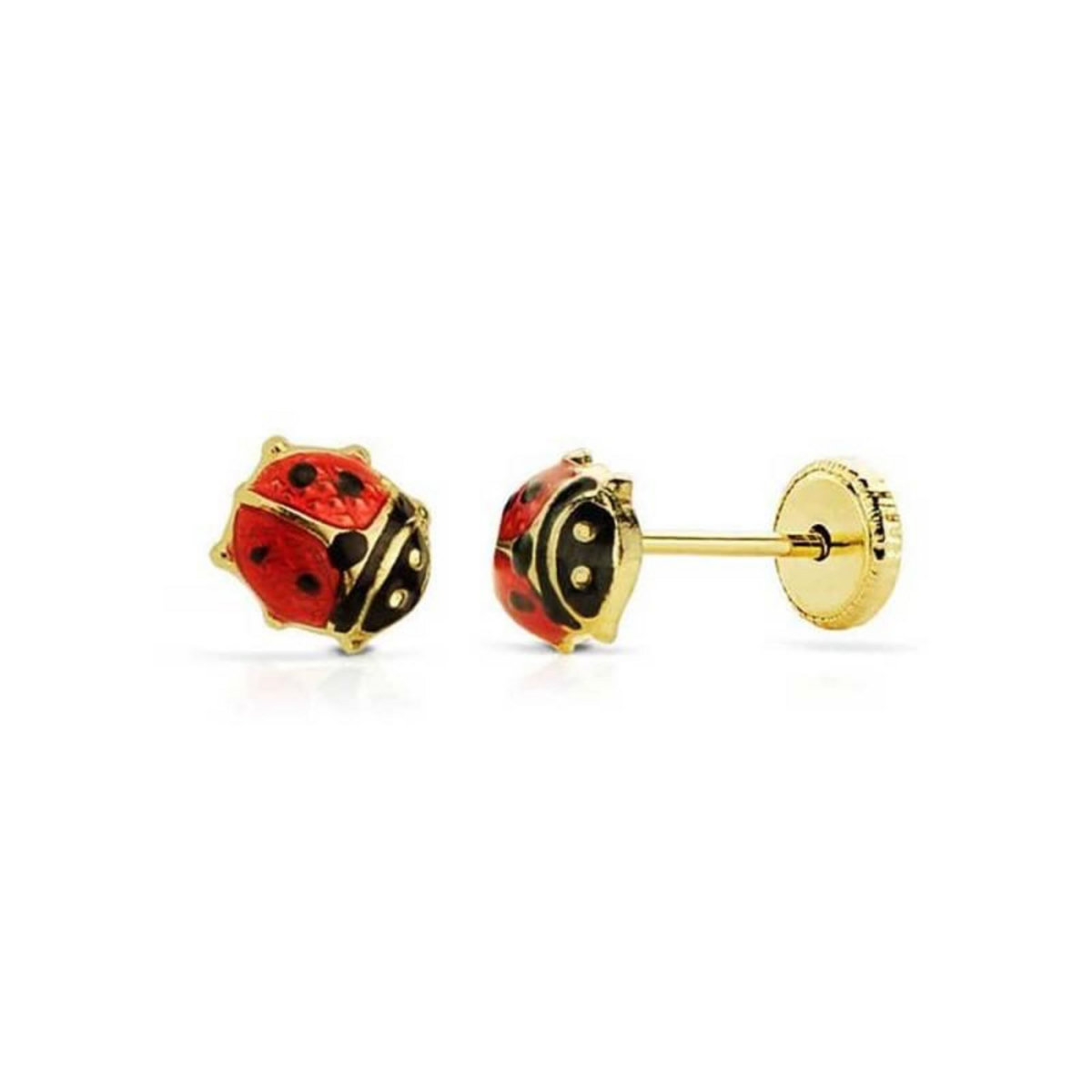 L'ATELIER D'AZUR Boucles d'Oreilles Or 18 Carats 750/000 Jaune - Coccinelles