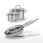 ELO Lot 2 Poêles 24/28cm & 2 Faitouts 14/20cm Elo Relief Solution