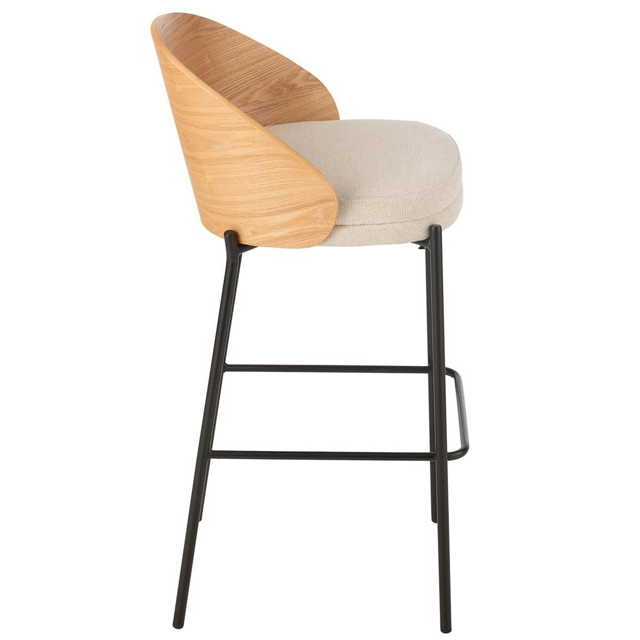 Voir la diapositive 3 : J-LINE Chaise de bar design  lone  97cm naturel & beige