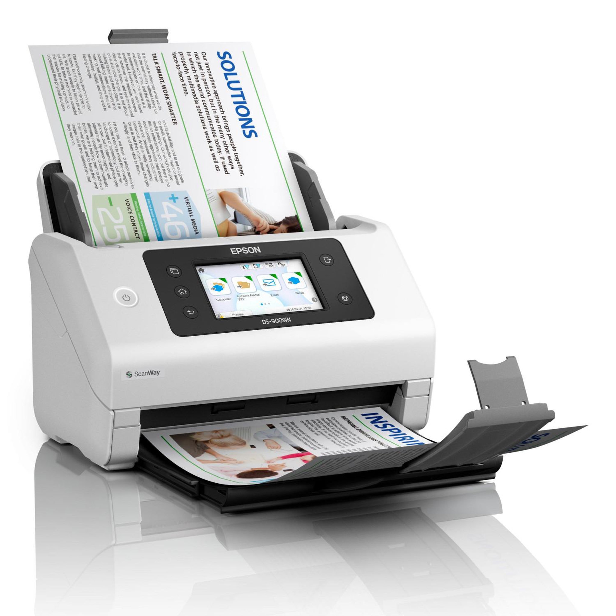 Voir la diapositive 3 : Epson Epson WorkForce DS-900WN Alimentation feuille à feuille de scanner 600 x 600 DPI A4 Blanc