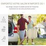Voir la diapositive 6 : OUTSUNNY Bain de soleil pliable inclinable 4 positions - espace visage rembourré - acier oxford beige