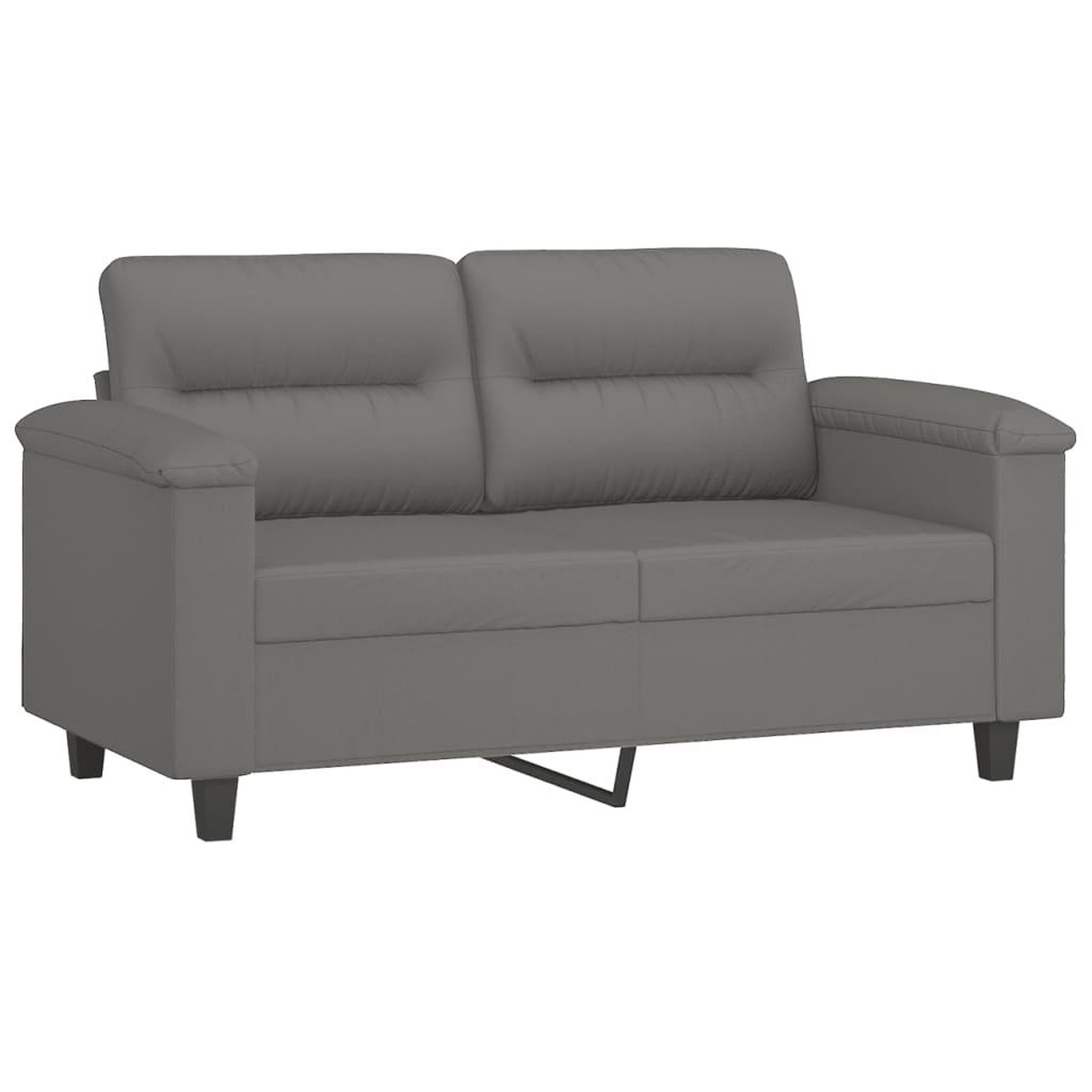 Voir la diapositive 3 : VIDAXL Ensemble de canapes 3 pcs coussins Gris fonce Tissu microfibre