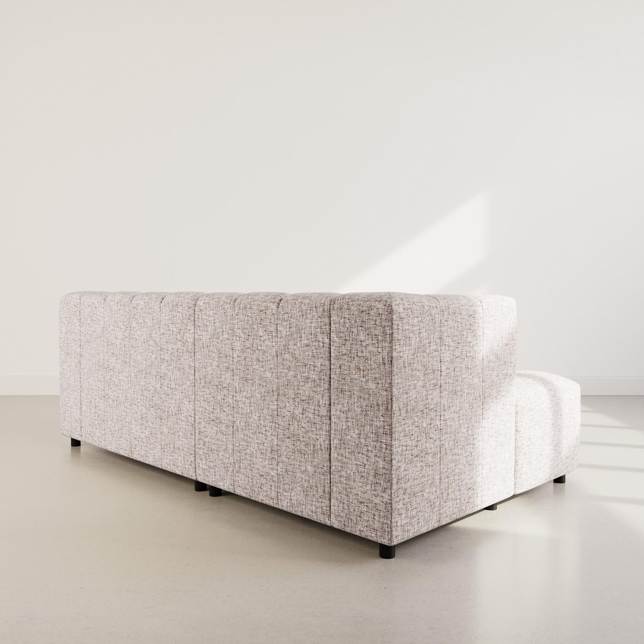 Voir la diapositive 5 : LISA DESIGN Curtis - canapé d'angle gauche 4 places avec accoudoir en tissu texturé