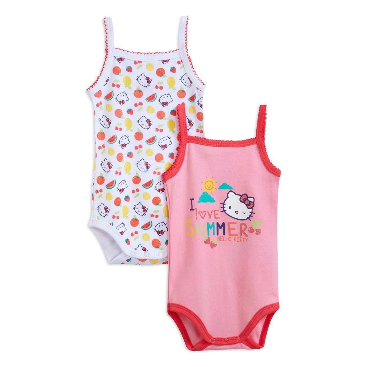 HELLO KITTY Lot de 2 bodies sans manches Hello Kitty bébé