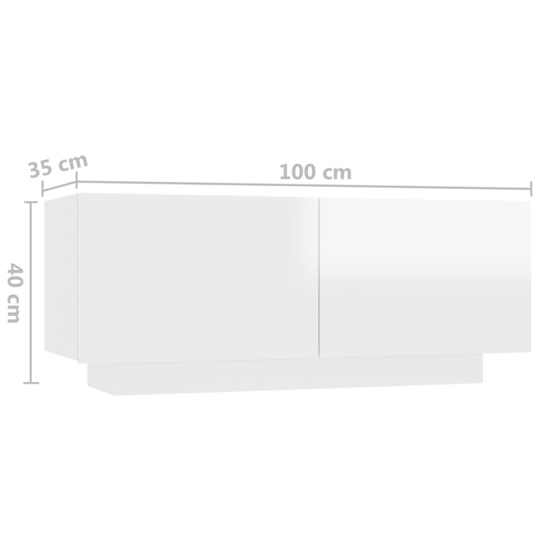 Voir la diapositive 6 : VIDAXL Meuble TV avec lumieres LED Blanc brillant 180x35x40 cm