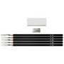 Voir la diapositive 4 : AUCHAN Lot 5 crayons graphites + gomme + taille crayon