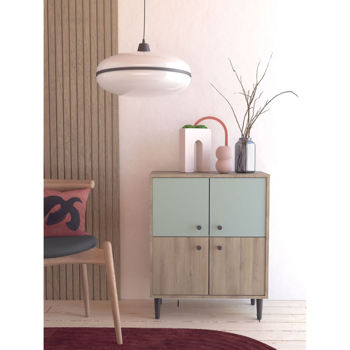 Buffet 4 portes style industriel L60cm SMART