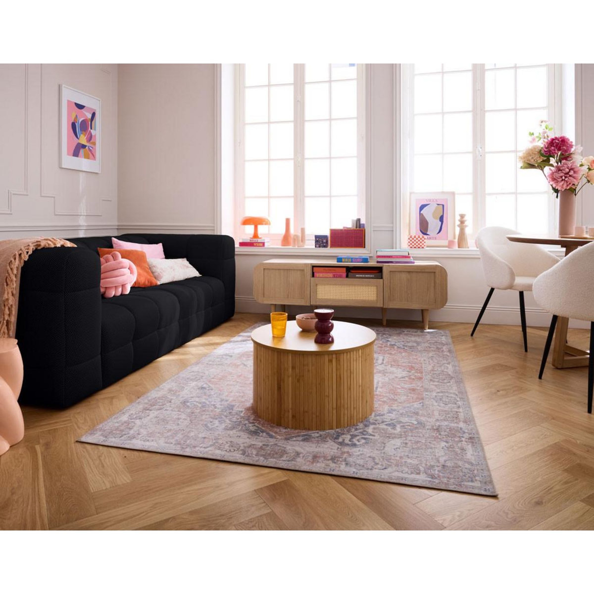 LISA DESIGN Suzano - canapé 3 places - en tissu mailles 3d