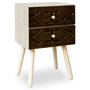 Voir la diapositive 1 : Paris Prix Table de Chevet 2 Tiroirs  Tomina  42cm Marron