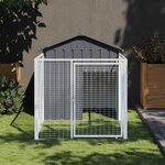 VIDAXL Niche pour chien avec cour anthracite 117x201x123 cm