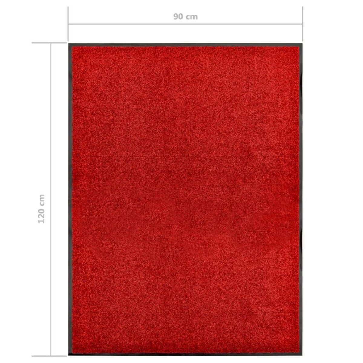 VIDAXL Paillasson lavable Rouge 90x120 cm