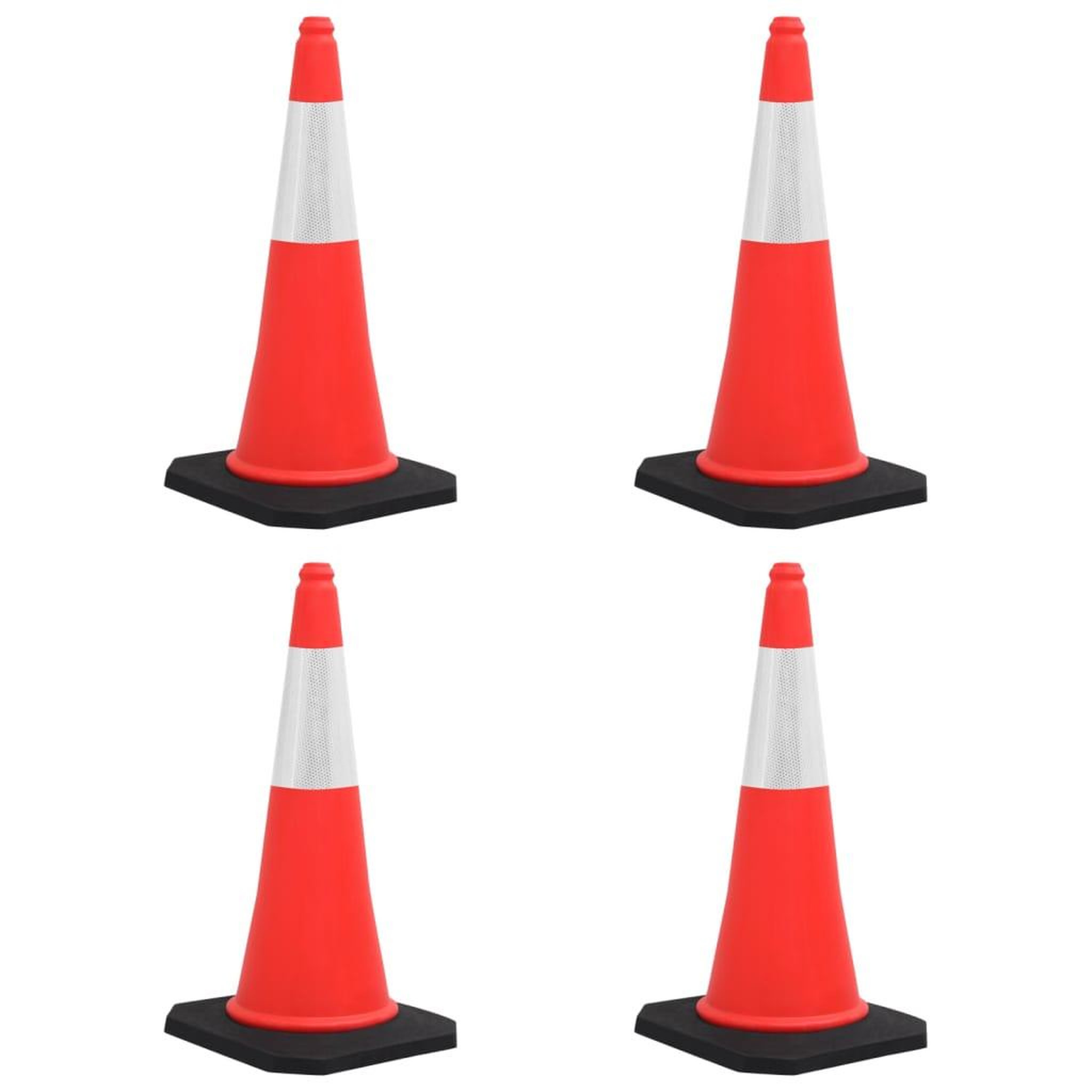 VIDAXL Cones de signalisation reflechissants a base lourde 4 pcs 75 cm