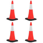 VIDAXL Cones de signalisation reflechissants a base lourde 4 pcs 75 cm
