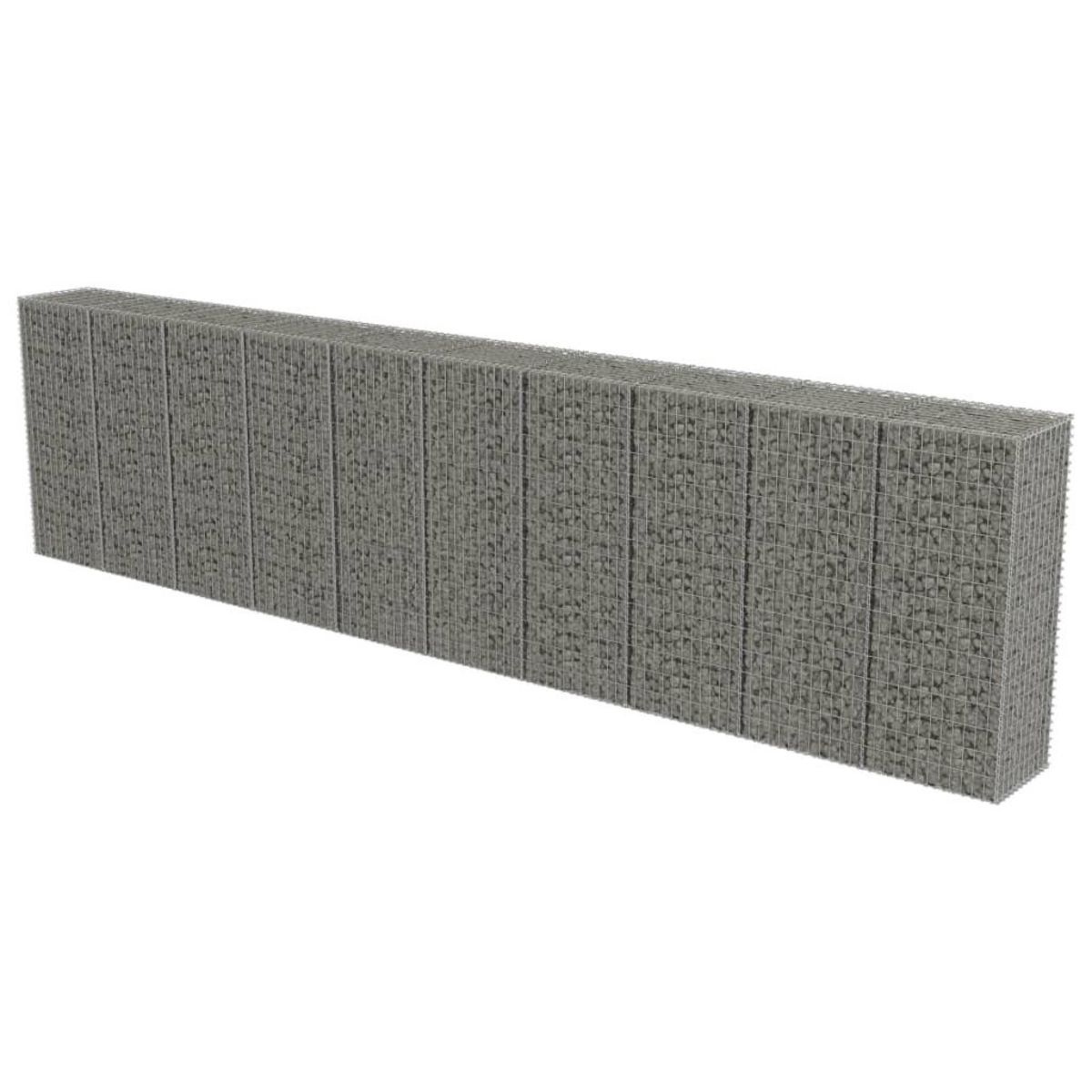 VIDAXL Mur a gabion avec couvercles Acier galvanise 600 x 50 x 150 cm