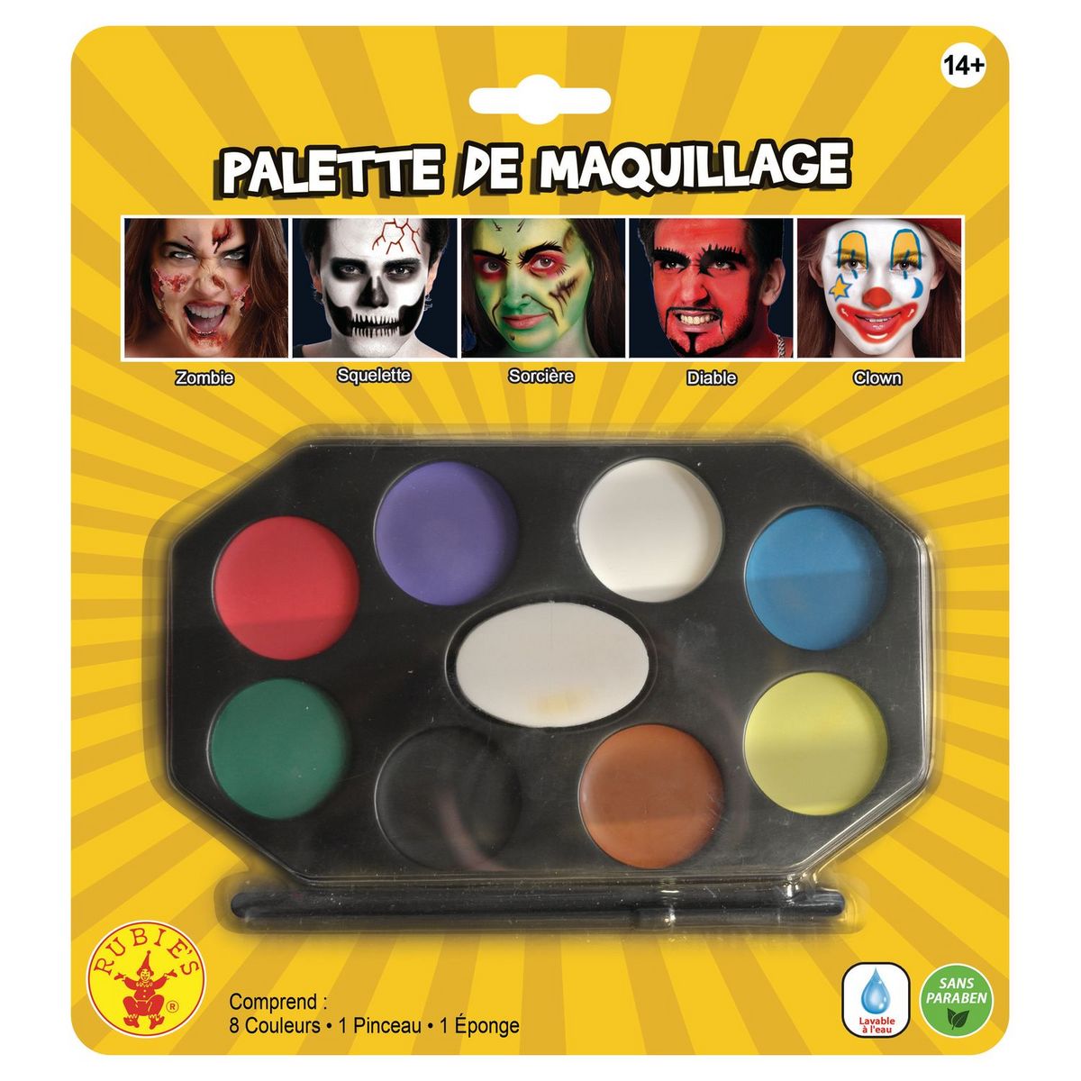 RUBIES Palette de maquillage 8 couleurs Halloween